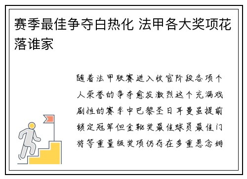 赛季最佳争夺白热化 法甲各大奖项花落谁家